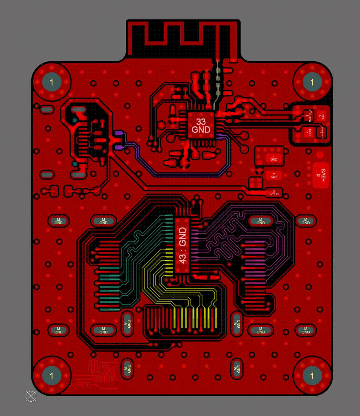 PCB layout of the HDMI routing