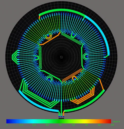 PDN current density after adding vias and widening traces