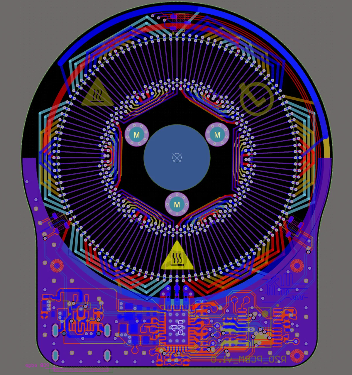 Four-layer layout of the R20 stator and control circuit